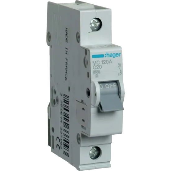  Зображення Hager Hager In=20А «C» 6kA MC120A 
