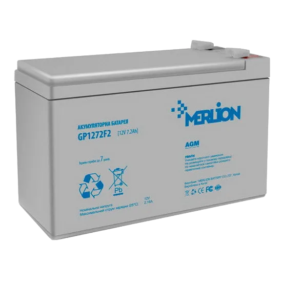  Зображення Merlion MERLION AGM GP1272F2 12 V 7,2 Ah 