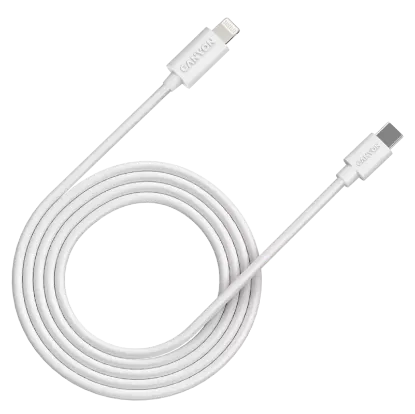  Зображення Canyon Canyon CFI12B white (Lightning - USB-C ) 2м 20Вт 