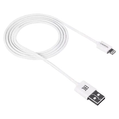  Зображення Canyon Canyon CFI1W white (Lightning - USB-A) 1м 