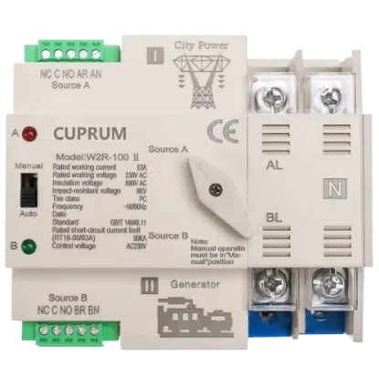  Зображення WR2 CUPRUM I-II 100А 2п АВР 
